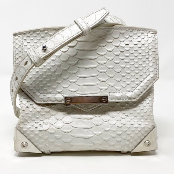 Alexander Wang | Marion Leather Crossbody Bag White Embossed - Picture 2 of 16